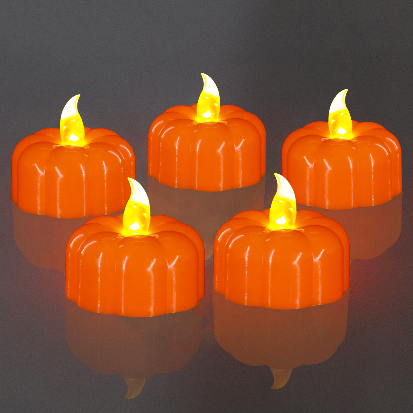 LED Pumpkin Flameless Tealight Candle (12-Piece Set) - Season Import ...